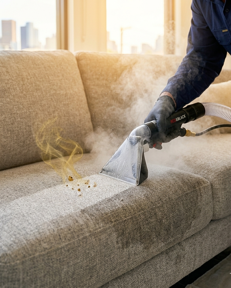 Professional Couch & Upholstery Cleaning in Action